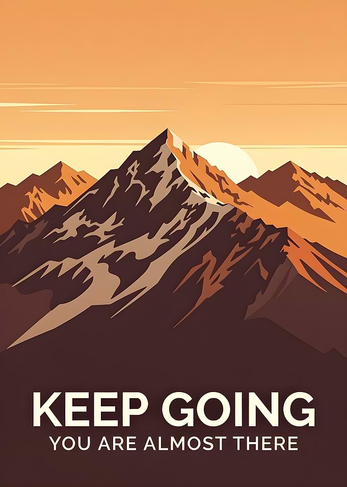 Inspirational Mountain Landscape with Text