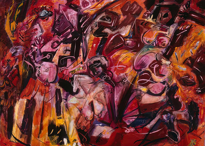 Vibrant Abstract Figures in Motion