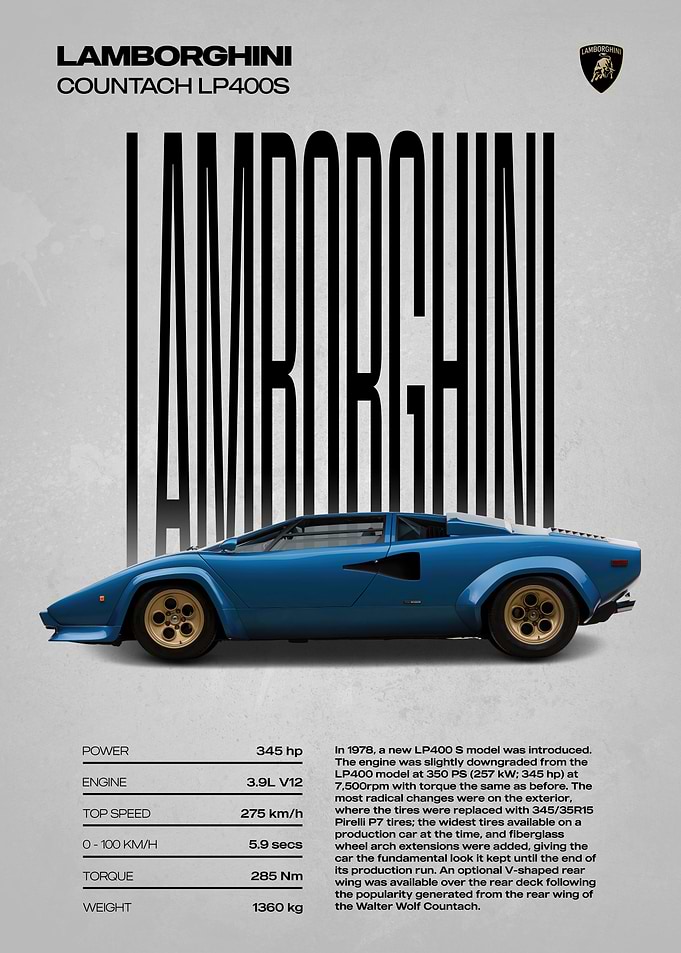 Lamborghini Countach LP400S Poster