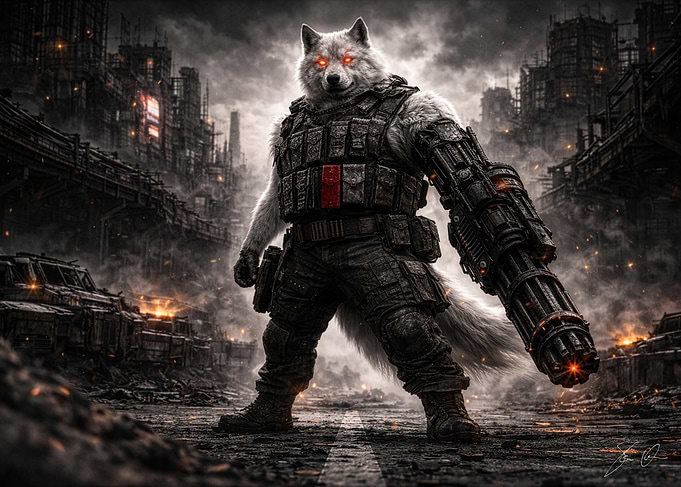 Cyberpunk Wolf Warrior