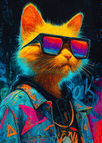 Cool Orange Cat Streetwear Sunglasses