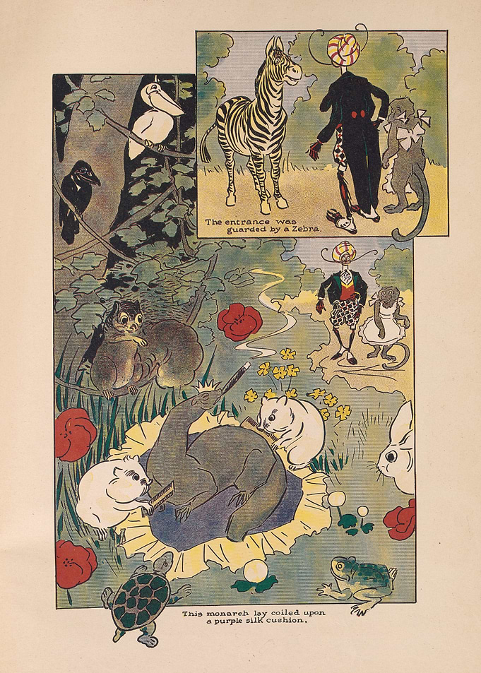Whimsical Animals in a Lush Garden