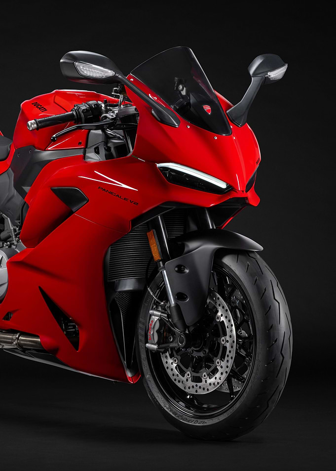 Red Ducati Panigale V4 Motorcycle