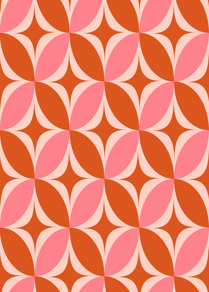 Retro Geometric Floral Pattern