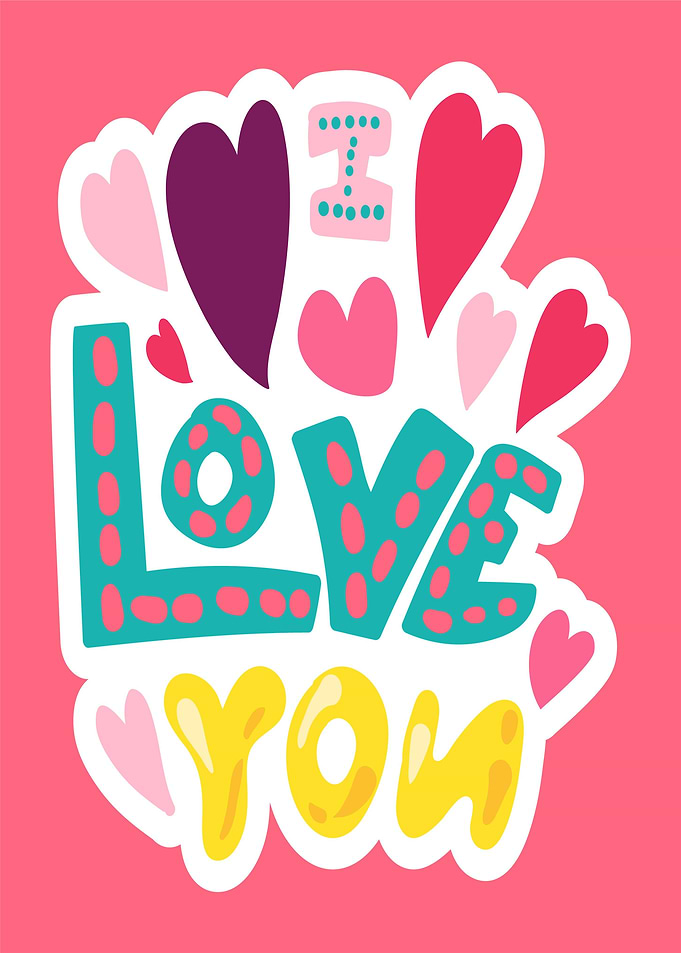 I Love You Text Art