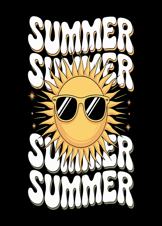 Retro Summer Sun with Sunglasses