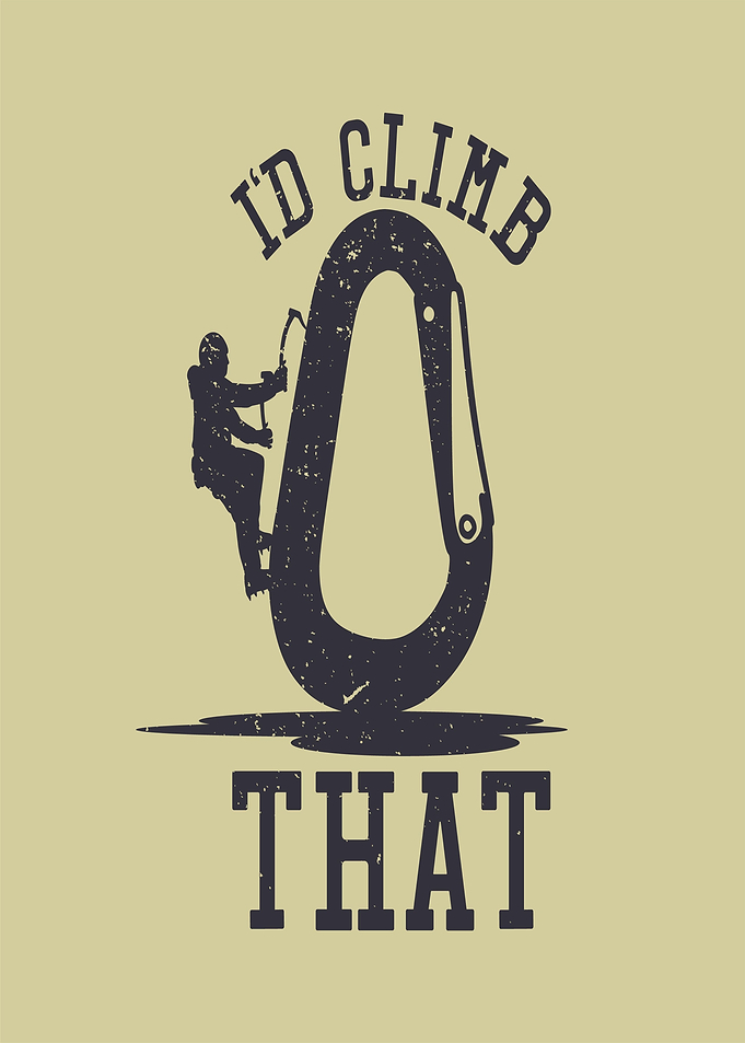 Climbing Carabiner and Climber