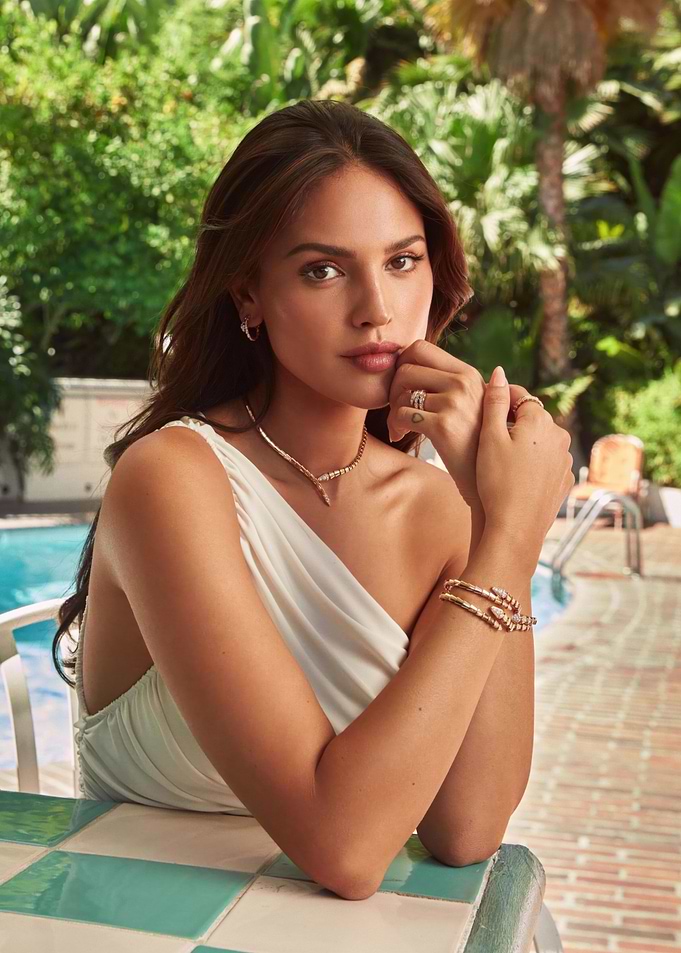Eiza González in White Dress with Jewelry