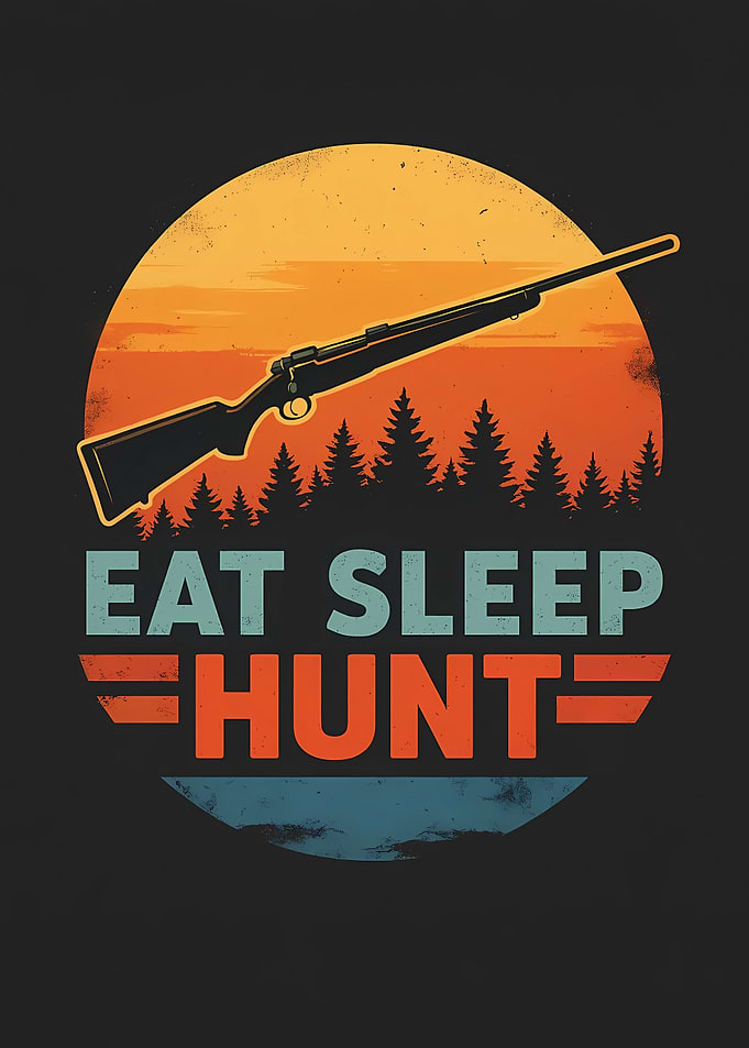Eat Sleep Hunt Rifle Sunset