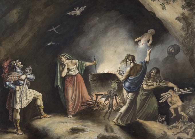 Witches' Cauldron Scene with Soldier