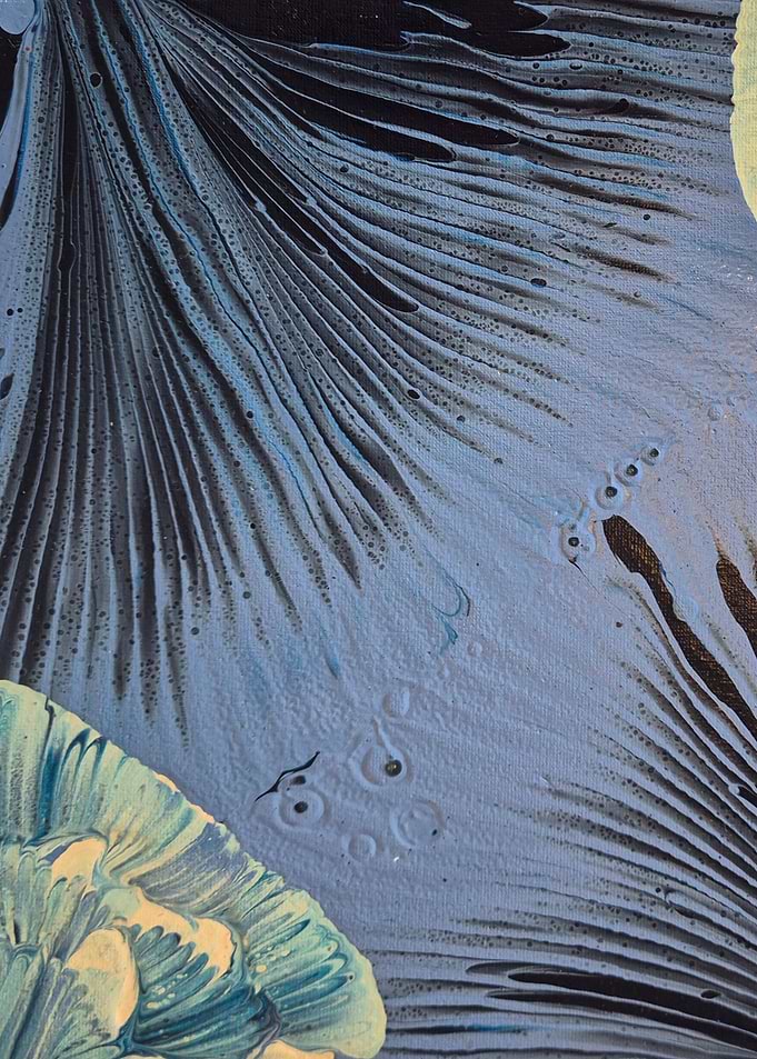 Abstract Blue and Black Fluid Art