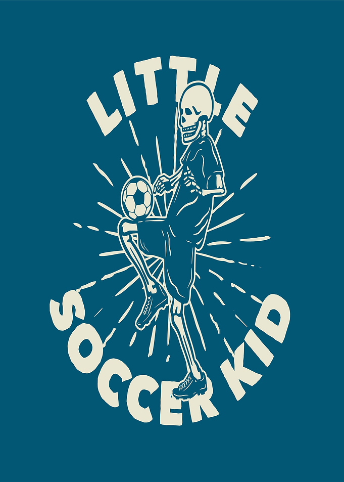 Skeleton playing soccer