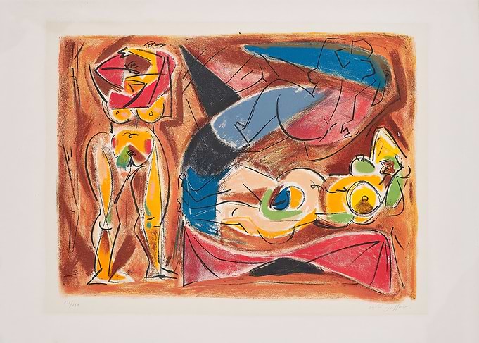 Abstract figures in vibrant colors