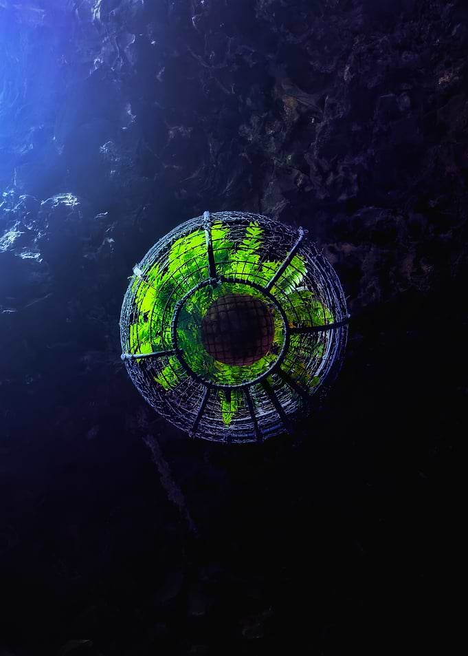 Futuristic Orb with Green Interior