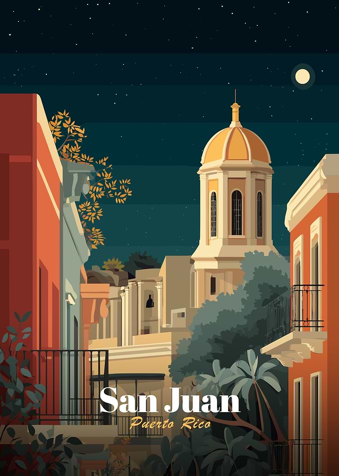 San Juan Puerto Rico Night Scene