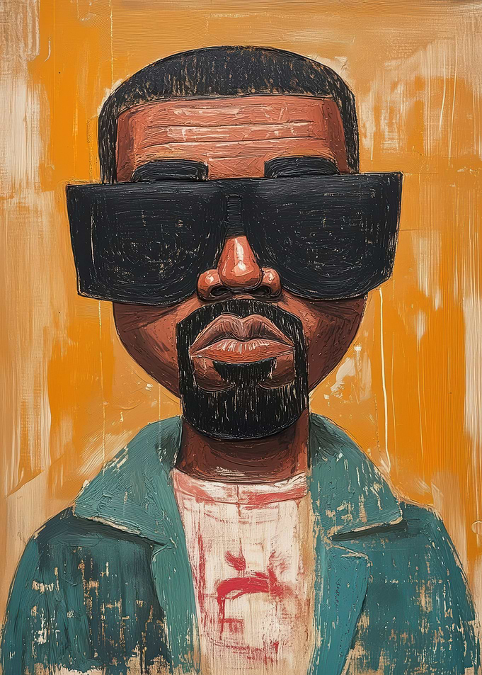 Kanye West Portrait with Sunglasses