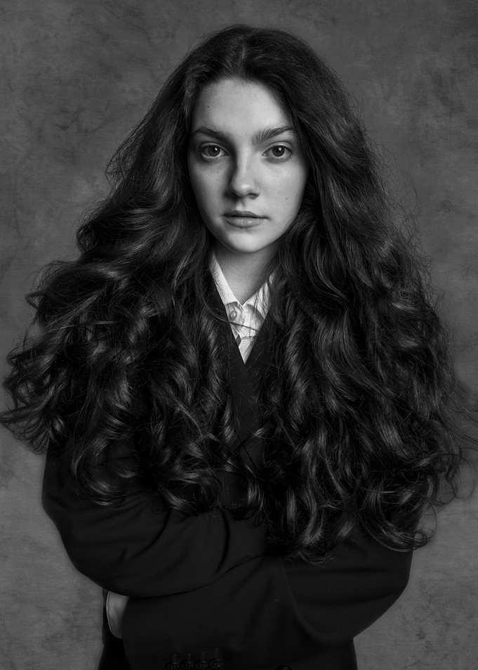 Black and White Portrait of a emily carey