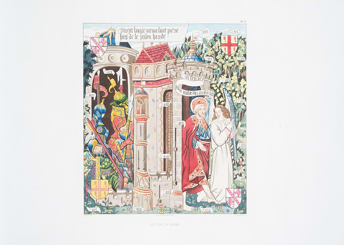 Medieval Scene with Angel and Knights