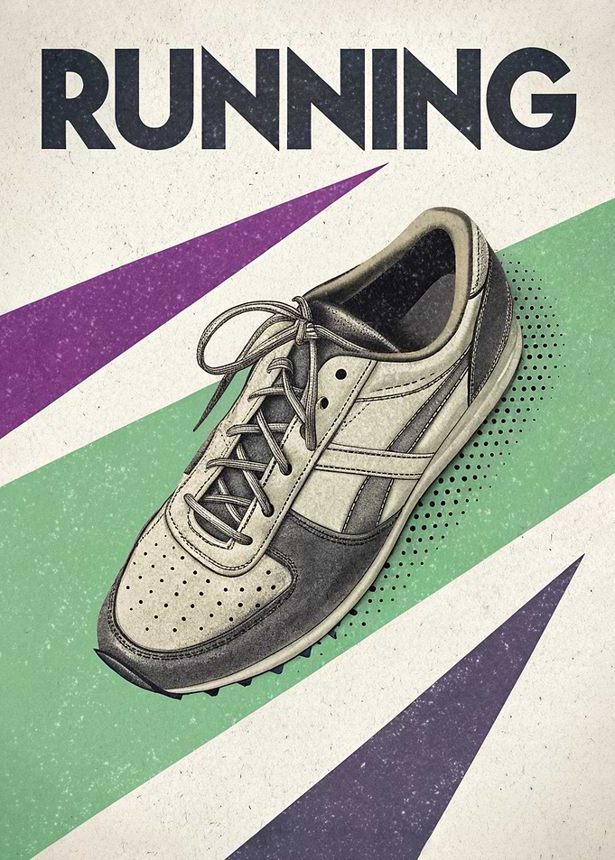 Retro Running Shoe Poster