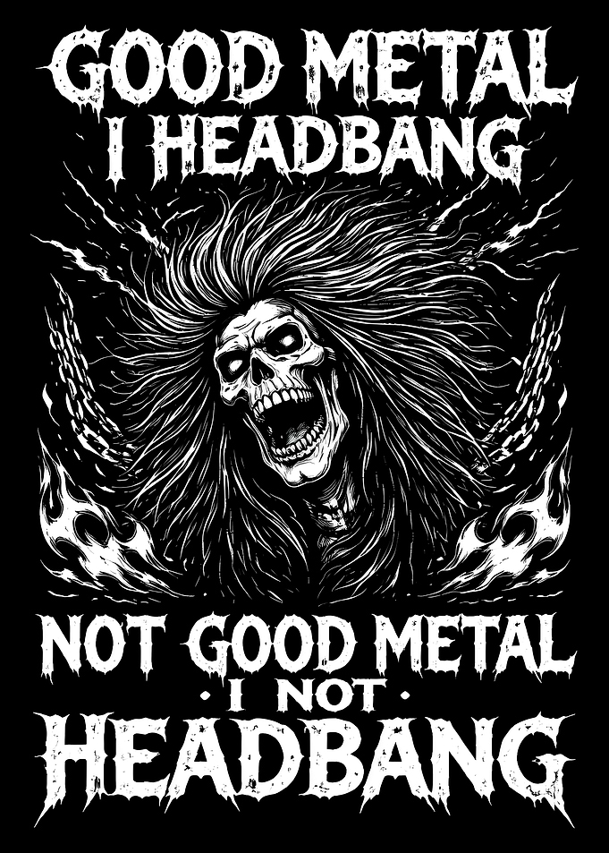 Skeleton Headbanging to Metal Music