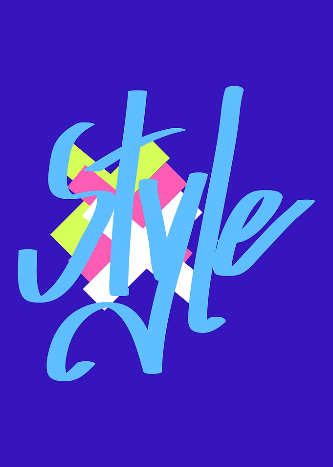 Style text art with abstract shapes