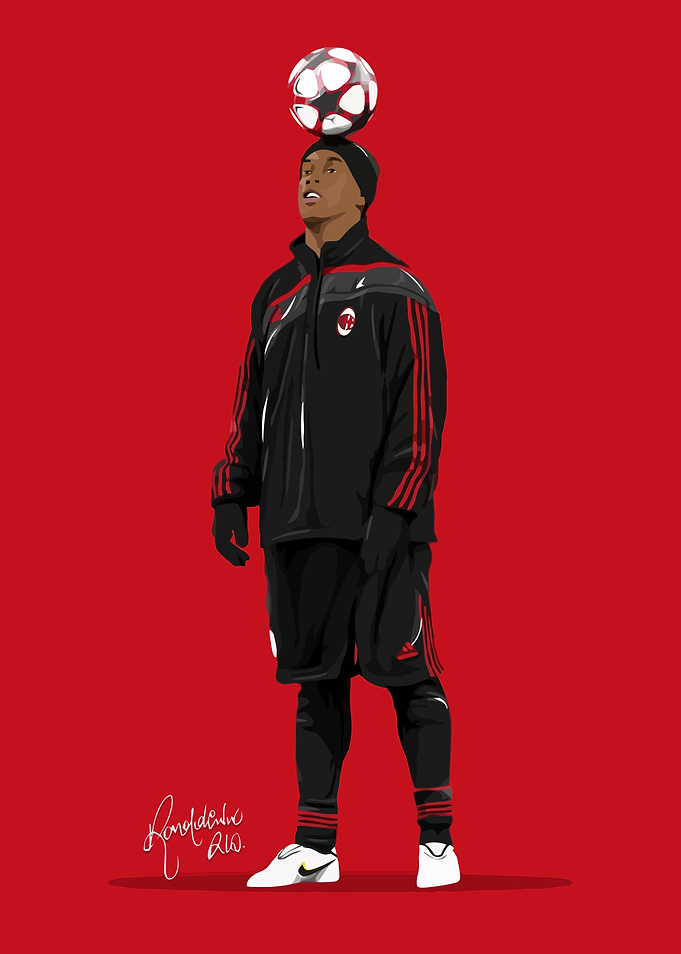 Footballer with Ball on Head