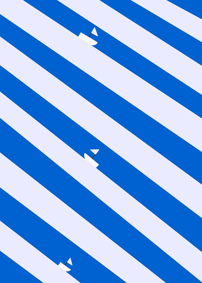 Sailboats on a striped sea