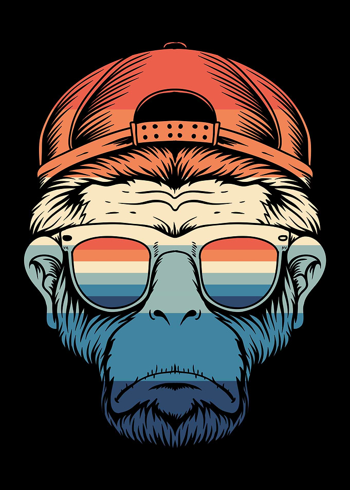 Cool Monkey Wearing Sunglasses and Cap
