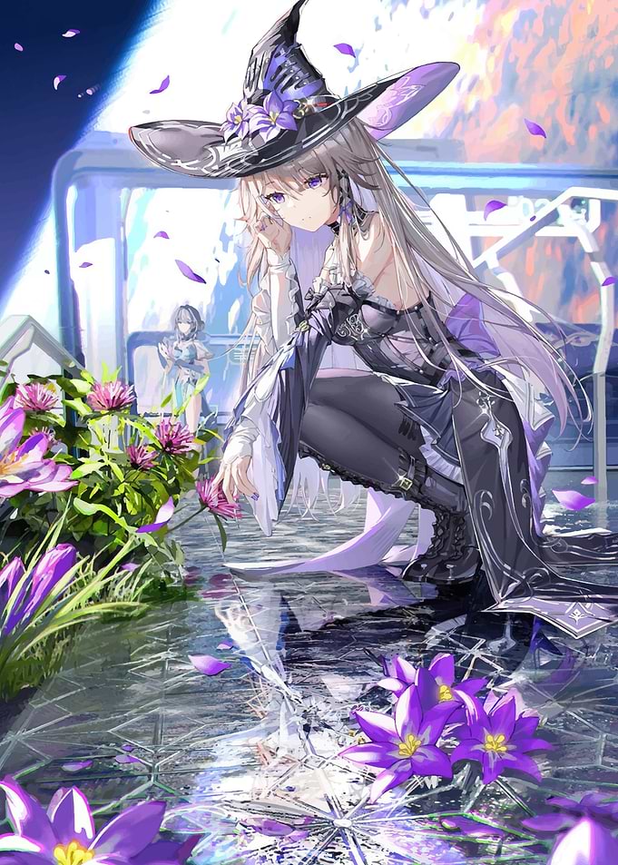 Witch with Purple Flowers