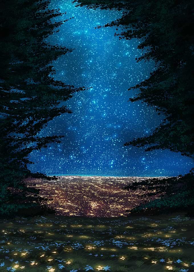 Starry Night Over City Lights