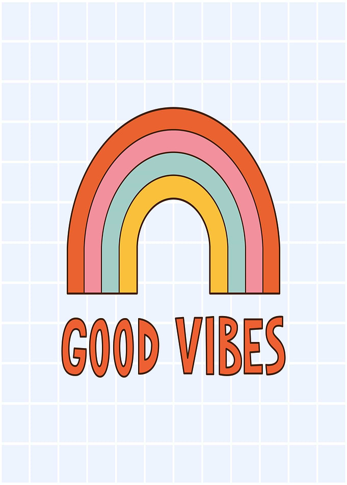 Good Vibes Retro Rainbow