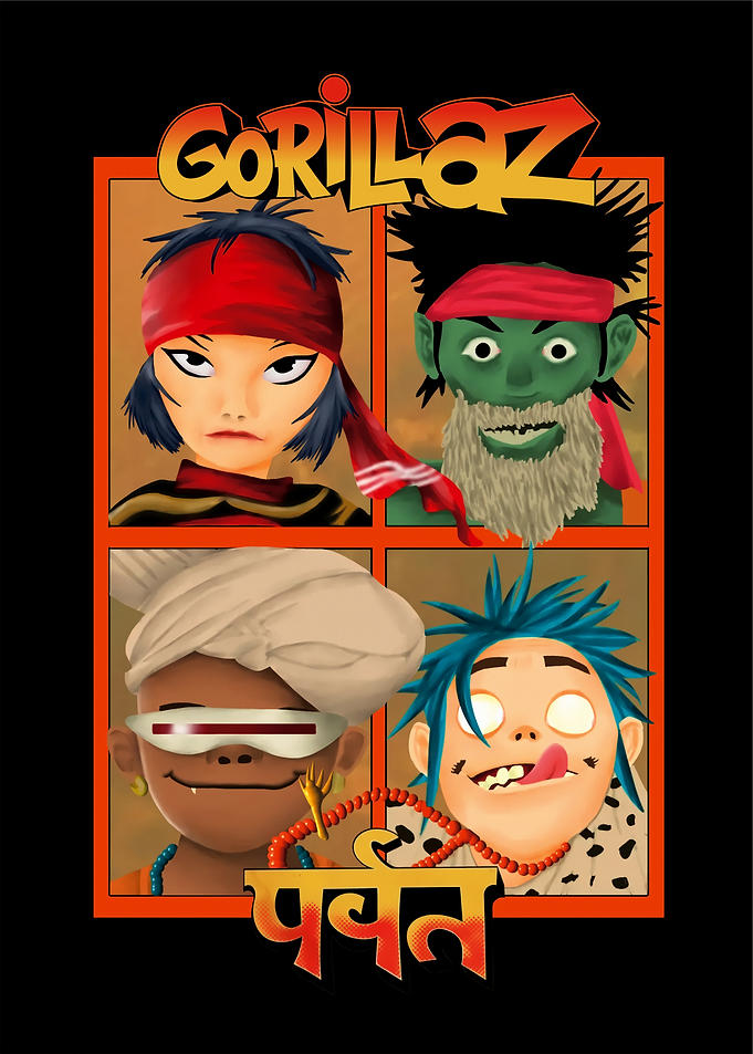 Gorillaz Band Members in a Grid
