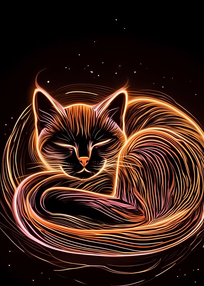 Glowing Cat Art