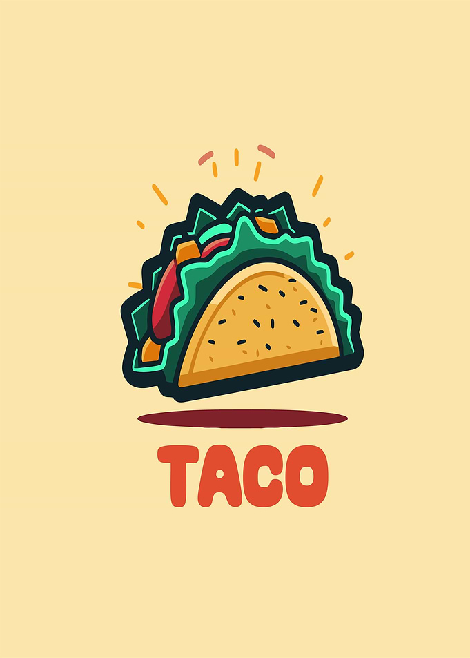 Cartoon Taco with Text