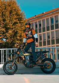 Motocross Rider Poses with KTM Bike