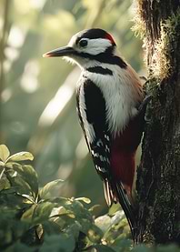 Great Spotted Woodpecker on Tree