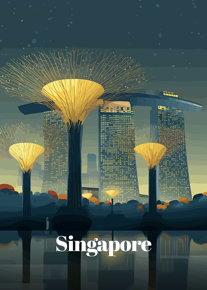Singapore Cityscape at Night