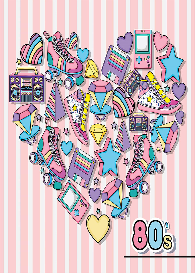 Retro 80s Heart Collage