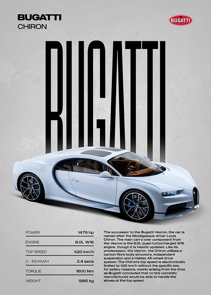 Bugatti Chiron Poster