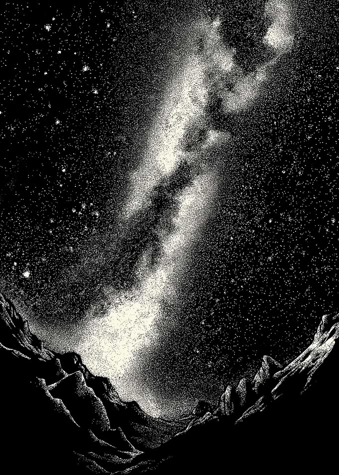 Starry Night Over Mountains