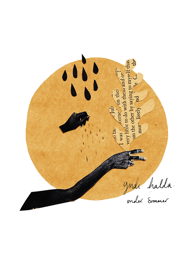 Collage of hands and rain with text
