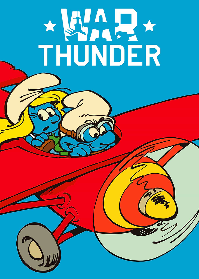 Smurfs in a War Thunder Airplane