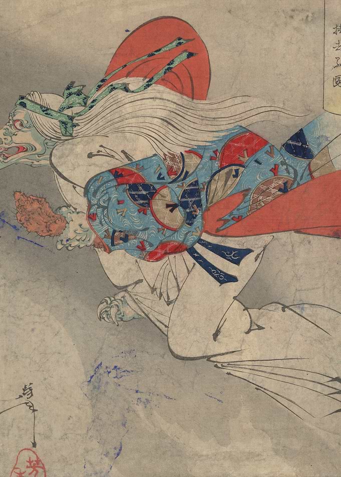 Ukiyo-e print of a mythical creature