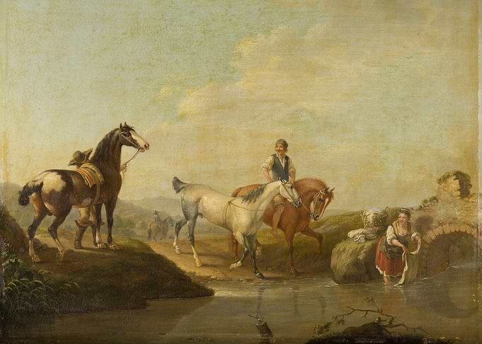 Pastoral Scene with Horses and Washerwomen