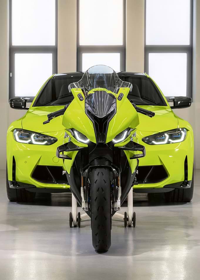 Lime Green BMW M Car and Motorcycle