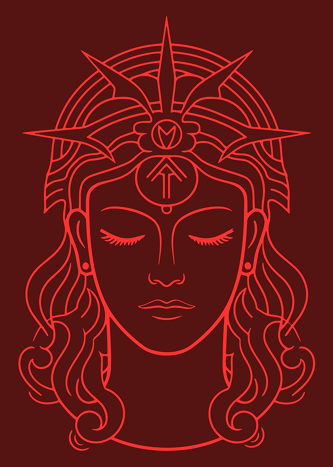 Stylized Goddess with Crown