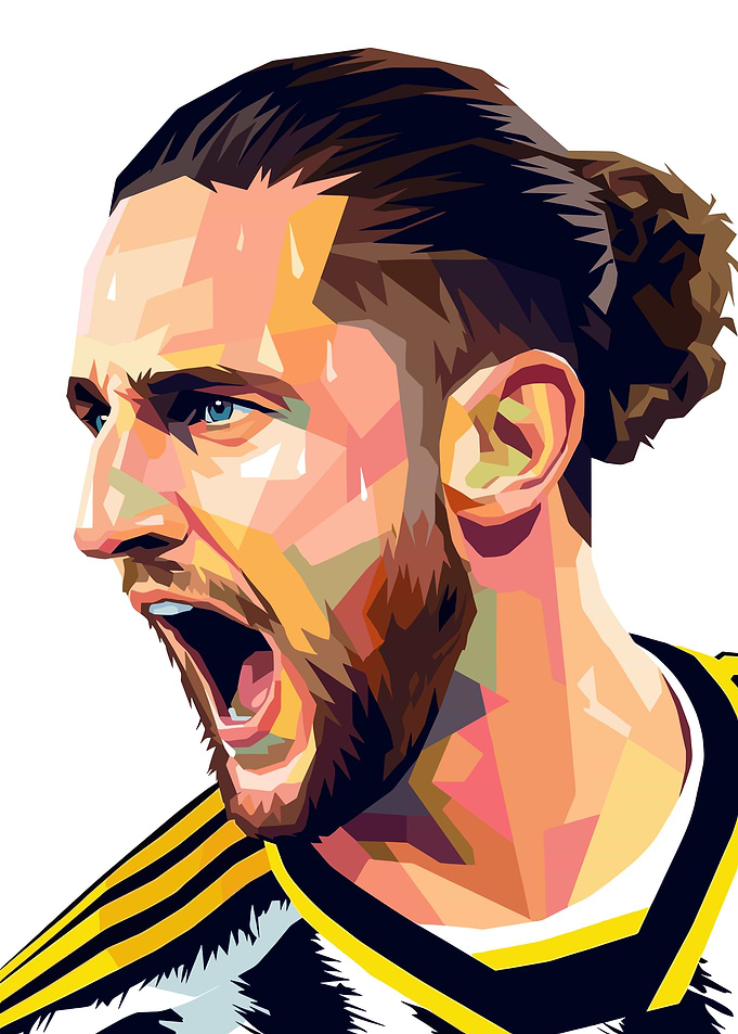 Adrien Rabiot Football Player in Pop Art Style
