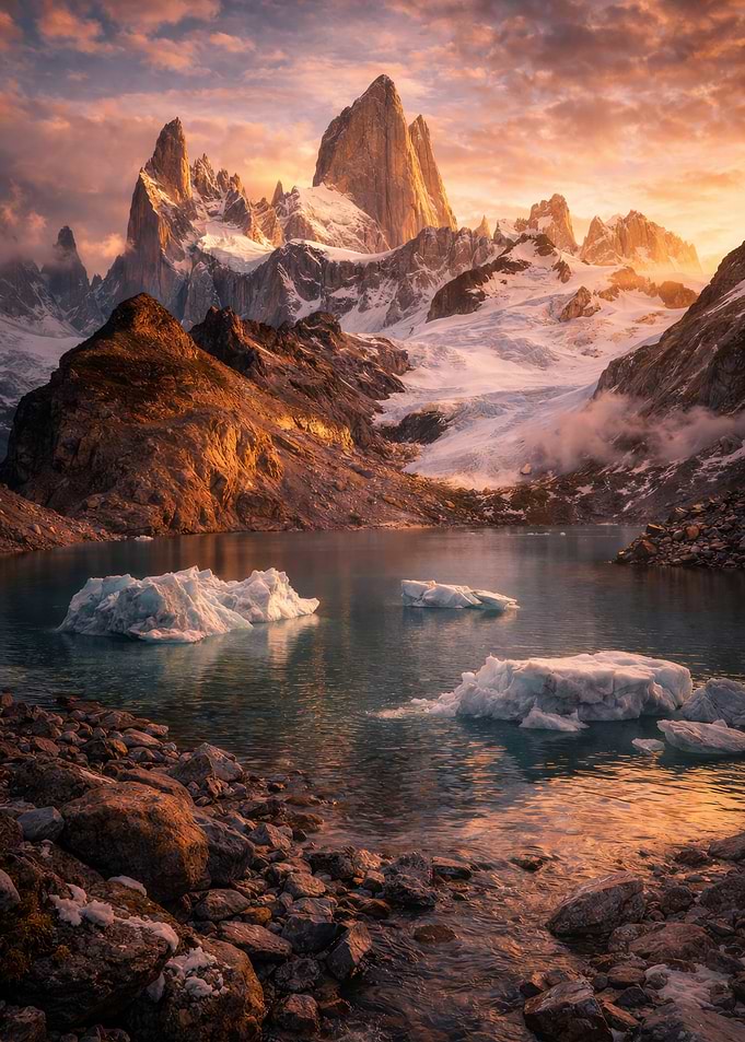Majestic Mountain Lake at Sunset