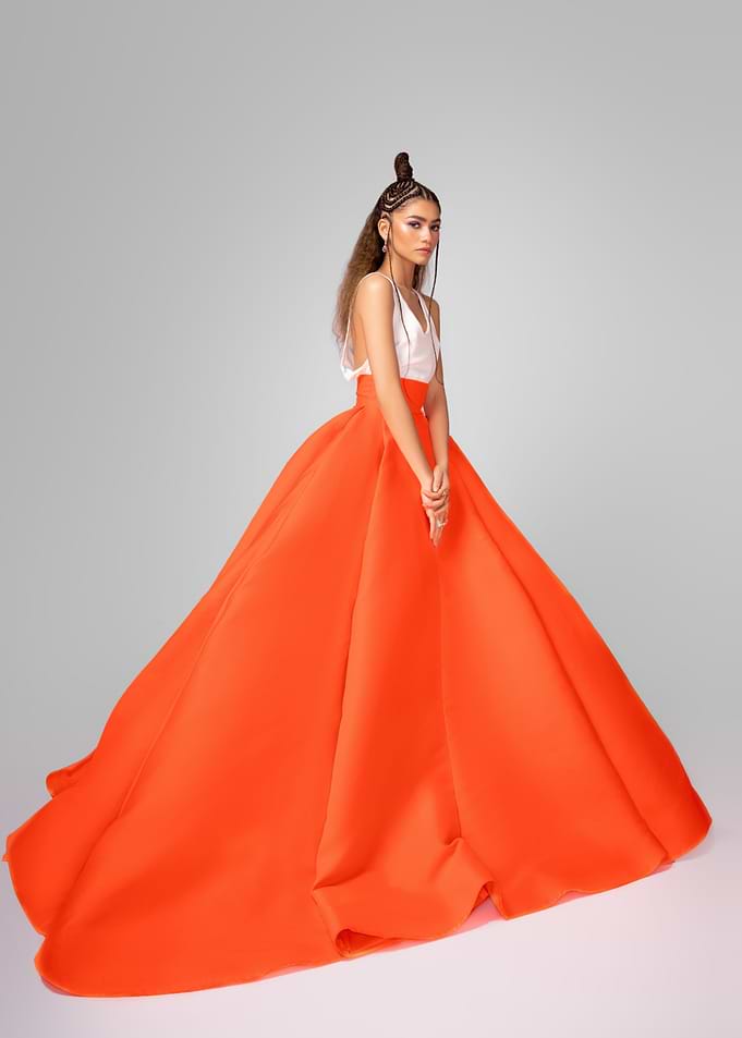 Zendaya in Orange Ball Gown