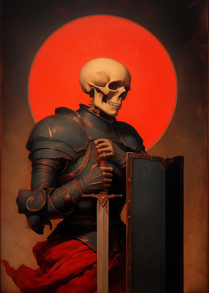 Skeleton Knight with Sword and Shield